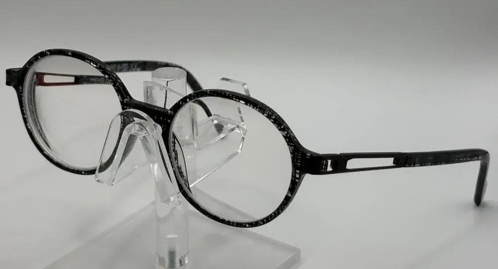 OWP Germany Mod 7504 400 Eyeglasses Frames 49-19 145 Round Gray Red